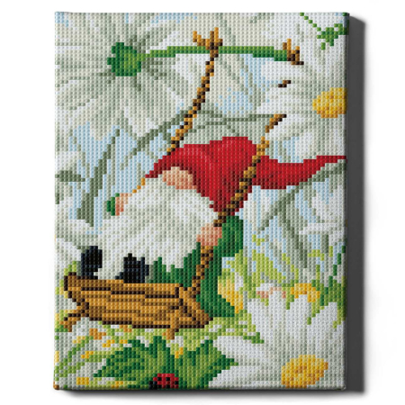 Goblenuri cu diamante - Set goblen cu diamante, cu sasiu, Spiritul margaretelor, 20x30 cm