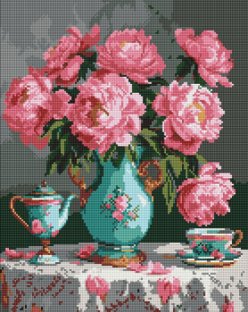 Set goblen cu diamante, cu sasiu, Culori delicate, 40x50 cm [0]