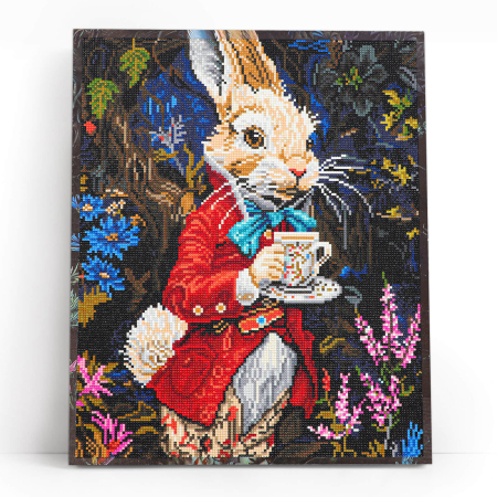 Set goblen cu diamante, cu sasiu, Iepurele din Tara Minunilor, 40x50 cm [1]