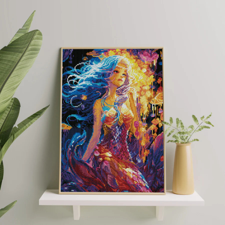 Set goblen cu diamante, cu sasiu, Sirena, 40x50 cm [1]