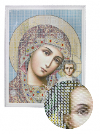 Goblen cu diamante, cu sasiu, Maica Sfanta, 40x50 cm [1]