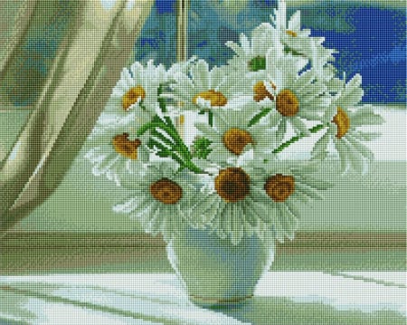 Set goblen cu diamante, cu sasiu, Margarete, 40x50 cm [0]