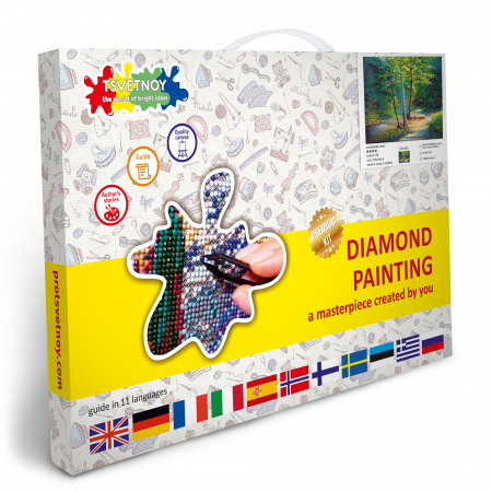 Set goblen cu diamante, cu sasiu, Mesteceni, [4]