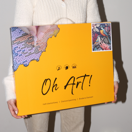 Set goblen cu diamante , cu sasiu, Paun in flori, 40x50 cm [8]