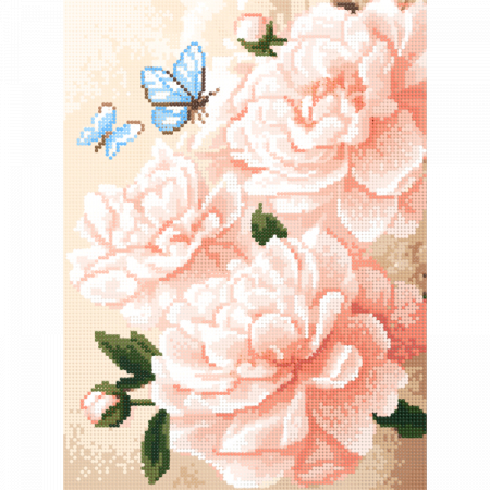 Set goblen cu diamante, cu sasiu, Flori, 30x40 cm [1]