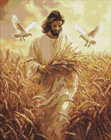 Goblenuri cu diamante cu sasiu - Set goblen cu diamante, cu sasiu, Recolta credintei, 40x50 cm