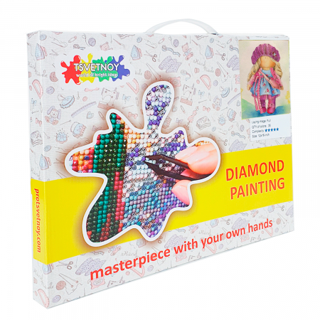 Goblen cu diamante, cu sasiu, Papusa Nicole, 30x40 cm [1]