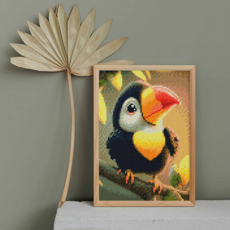 Set goblen cu diamante, cu sasiu, Bebe tucan, 20x30 cm [2]