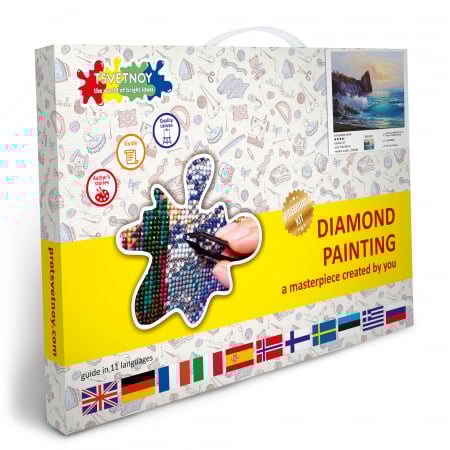 Set goblen cu diamante, cu sasiu, Peisaj de Coasta, 40x50 cm [4]