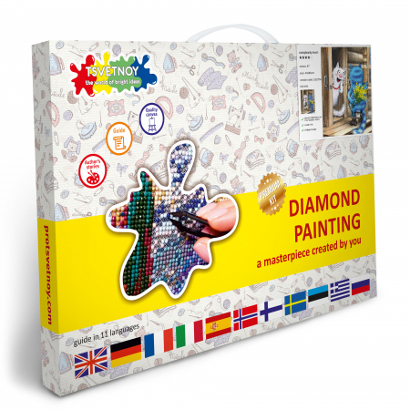 Set goblen cu diamante, cu sasiu, Pisici - Surpriza, 40x50 cm [7]