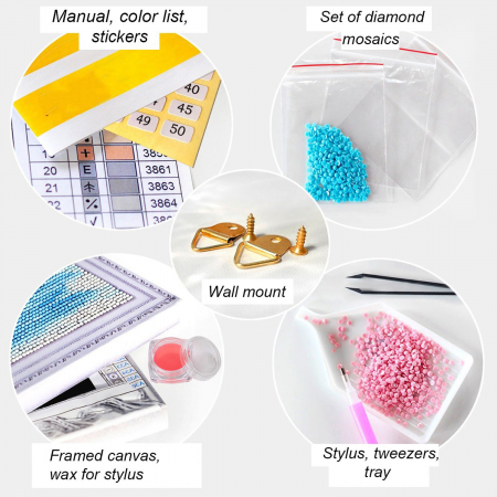 Set goblen cu diamante, cu sasiu, Ingerul pazitor, 30x40 cm [2]