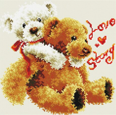 Set goblen cu diamante, cu sasiu, Poveste de dragoste, 30x30 cm [0]