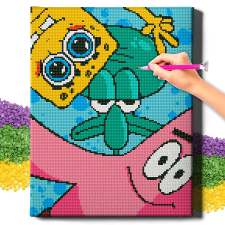 Set goblen cu diamante, cu sasiu, Sponge Bob, 30x40 cm [1]