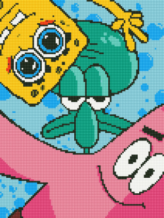 Goblenuri cu diamante - Set goblen cu diamante, cu sasiu, Sponge Bob, 30x40 cm