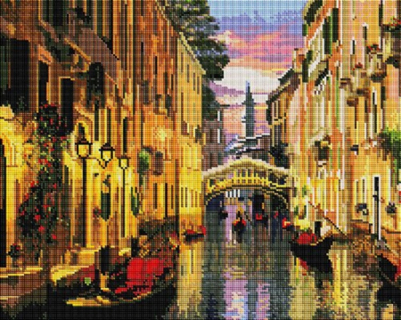 Goblen cu diamante, Seara in Venetia, 40x50 cm [0]