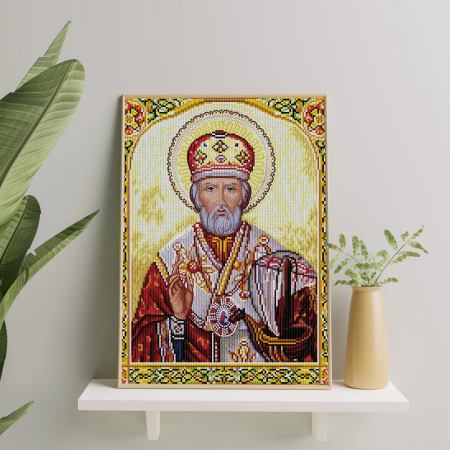 Set goblen cu diamante, cu sasiu, Sf. Nicolae, 40x50 cm [1]