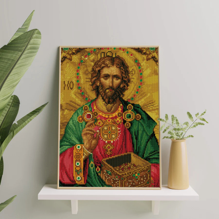 Set goblen cu diamante, cu sasiu, Sfantul ocrotitor, 40x50 cm [1]