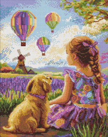 Set goblen cu diamante, cu sasiu, Fericire pura, 40x50 cm