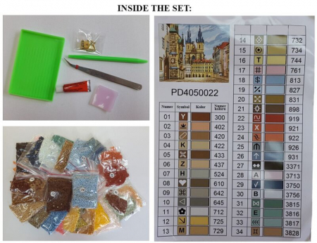 Set goblen cu diamante, cu sasiu, Trandafiri albi, 40x50 cm [1]
