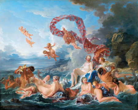 Diamante patrate - Set goblen cu diamante, cu sasiu, Triumful lui Venus- François Boucher, 40x50 cm