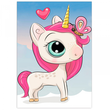 Set goblen cu diamante, cu sasiu, Unicorn magic, 20x30 cm [0]
