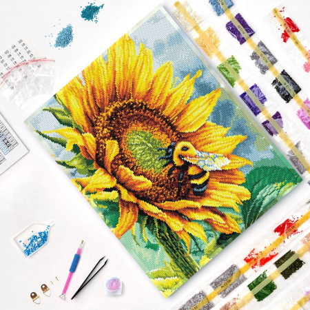 Set goblen cu diamante, cu sasiu, Dupa amiaza de miere, 40x50 cm [2]