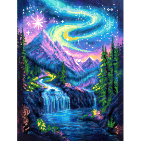 Set goblen cu diamante, cu sasiu, Aurora boreala, 30x40 cm [1]