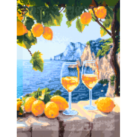 Set goblen cu diamante, cu sasiu, Vedere la mare, 30x40 cm [1]