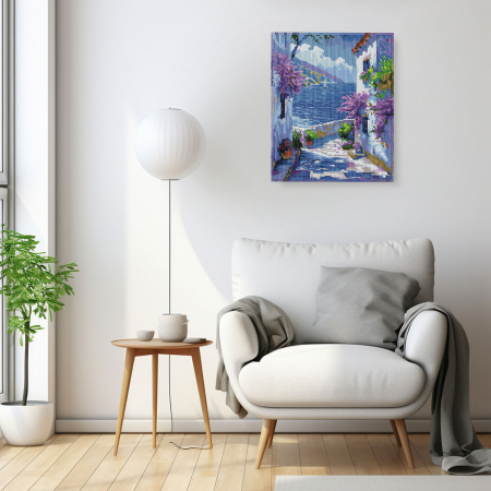 Set goblen cu diamante, cu sasiu, Vis mediteranean, 40x50 cm [3]