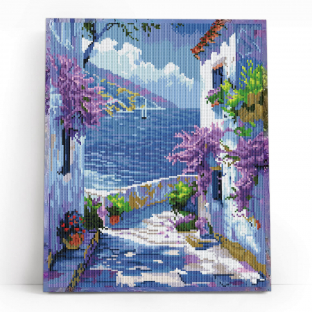 Set goblen cu diamante, cu sasiu, Vis mediteranean, 40x50 cm [1]