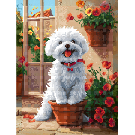 Set goblen cu diamante, cu sasiu, Prieten blanos, 30x40 cm [1]