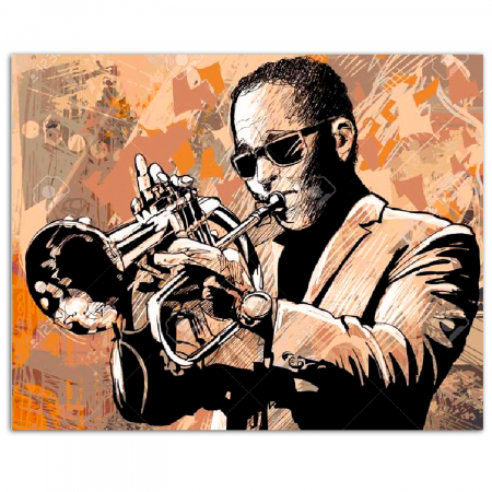 Goblen cu diamante, cu sasiu, Trumpet Player [0]