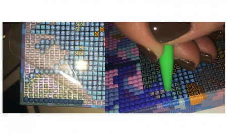 Set goblen cu diamante, cu sasiu, Ploaie peste oras, 40x50 cm [1]
