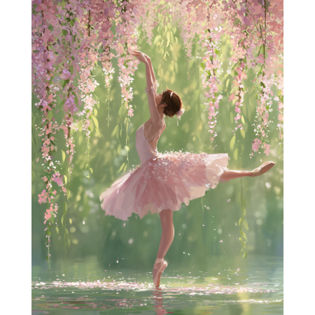 Goblenuri cu diamante cu sasiu - Set goblen cu diamante, cu sasiu, Balerina, 40x50 cm