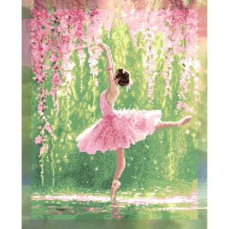 Set goblen cu diamante, cu sasiu, Balerina, 40x50 cm [1]