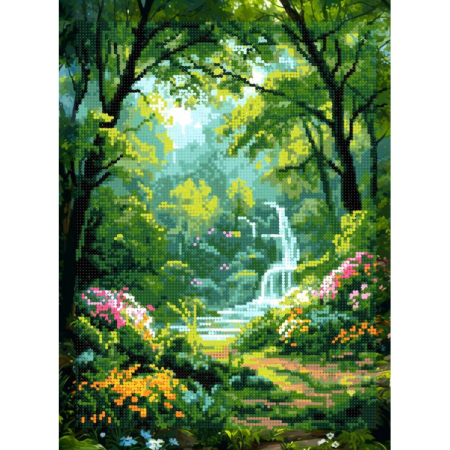 Set goblen cu diamante, cu sasiu, Natura la ea acasa, 30x40 cm [1]