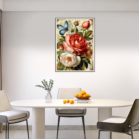 Set goblen cu diamante, fara sasiu, Trandafiri in stil baroc, 30x40 cm [3]