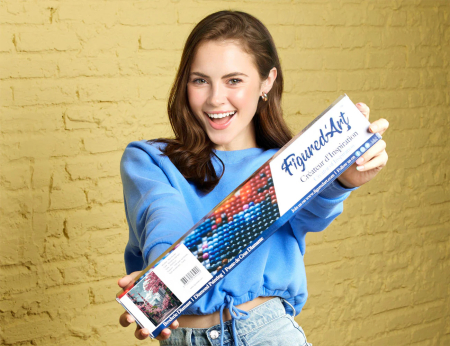 Set goblen cu diamante, fara sasiu, Strada cu ciresi in Tokyo, 40x50 cm [3]