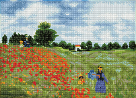 Goblen cu diamante, Camp cu Maci - Monet, 57x41 cm [0]
