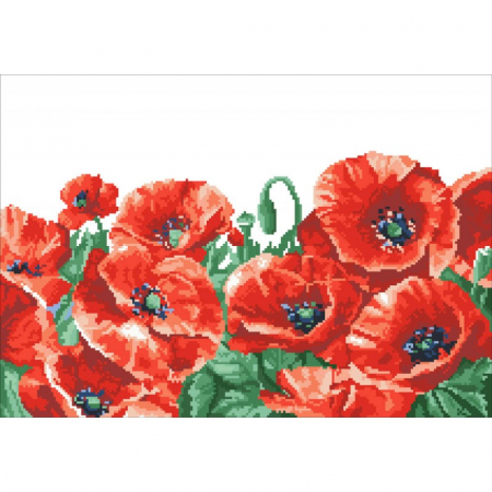 Set goblen cu diamante, fara sasiu, Camp de Maci, 42x60 cm [9]