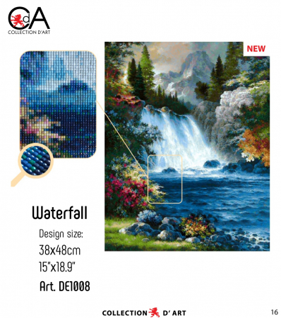 Set goblen cu diamante, fara sasiu, Cascada, 48x38 cm [1]