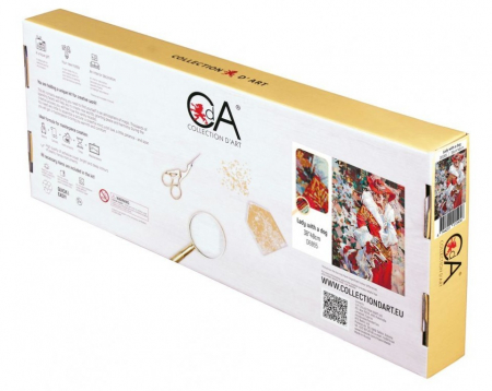 Set goblen cu diamante, fara sasiu, Doamna cu Caine, 48x38 cm [3]