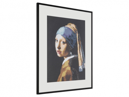 Set goblen cu diamante, fara sasiu, Fata cu cercel de perla - Vermeer, 40x50 cm [2]