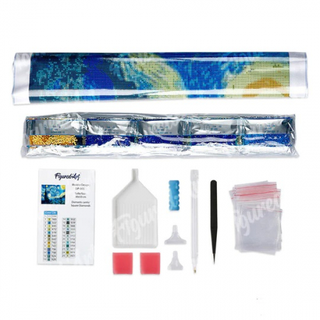 Set goblen cu diamante, fara sasiu, Fluture colorat, 40x50 cm [2]