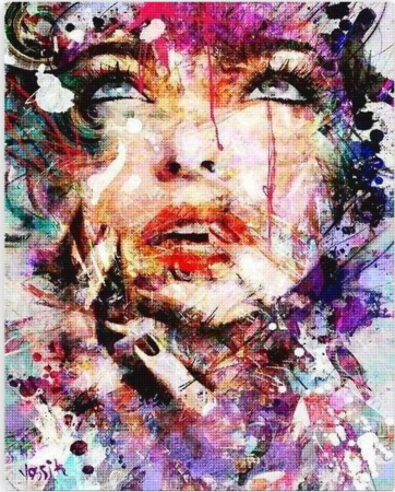 Goblenuri cu diamante - Set goblen cu diamante, fara sasiu, Portret de femeie, 40x50 cm