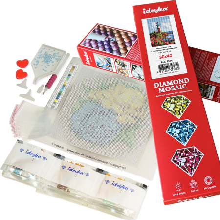 Set goblen cu diamante AB, fara sasiu, Simfonie alba, 40x50 cm [1]