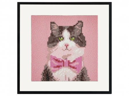 Set goblen cu diamante, fara sasiu, Pisica, 20x20 cm [0]