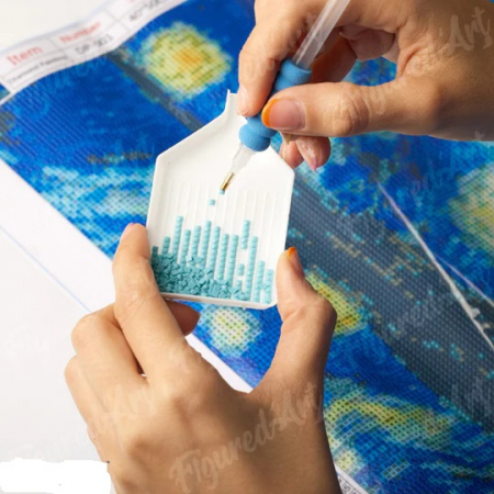 Set goblen cu diamante, fara sasiu, Port traditional japonez, 40x50 cm [8]