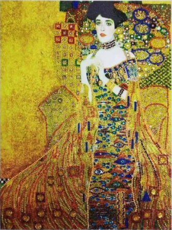 Goblenuri cu diamante fara sasiu - Set goblen cu diamante, fara sasiu, Portretul Adelei Bloch-Bauer - Klimt, 40x50 cm
