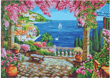 Set goblen cu diamante, fara sasiu, Riviera, 47x66 cm [0]